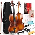 Kmise Teacher Approved 4/4 Full Size Violin Starter Kit for Adults Beginners Students, High Density Ebony Acoustic Violins, Fiddle Bundle with Case, Bow, Rosin, Strings, Shoulder Rest &amp; Guide