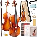 Kmise Violin 4/4 Full Size Starter Kit for Students Beginners Adults, Tough Jujube Wood Acoustic Fiddle Set with Hard Case, Bow, Rosin, Extra Strings, Shoulder Rest, Guide &amp; Chart