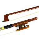 Kmise Violin Bow 4/4,Full Size Fiddle Bows Imitation Pernambuco Round Stick OX Horn Frog Horse Hair for Professional, Beginner, Adults, Kids Violins Practice (Brown MI0267)