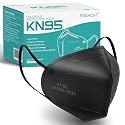 KN95 Face Masks 50 PCS 5-Ply Black Masks Breathable Elastic Ear Loops Cup Dust Safety Mask Filter Efficiency≥95%