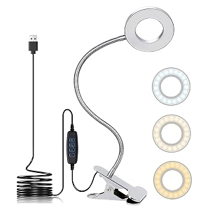 KNAMKY USB LED Clip-on Desk Lamp Reading
