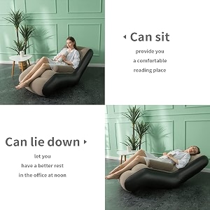 1pcs - inflatable recliner air cushion sofa with household air pump portable waterproof and leak-proof suitable for indooroutdoor camping traveling ideal inflatable sofa for picnic