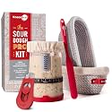 KneadAce Sourdough Starter Kit – 34oz Starter Jar, 2 Oval Banneton Proofing Baskets, Magnetic Bread Lame for Scoring – Gift for Bakers & Complete Sourdough Bread Baking Set