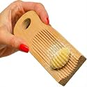 KneadEat Curved Wood Gnocchi Board Paddle for Homemade Italian Pasta