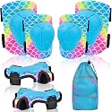 Knee Pads for Kids Adjustable Protective Gear Set with Mesh Bag Knee Pads and Elbow Pads Wrist Guard for Girls Kids Roller Skates Cycling Skateboard Scooter, 3-8 Years