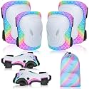 Knee Pads for Kids Adjustable Protective Gear Set with Mesh Bag Knee Pads and Elbow Pads Wrist Guard for Girls Kids Roller Skates Cycling Skateboard Scooter, 3-8 Years
