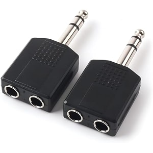 635mm 14 inch male trs to 2 x 635mm 14 inch female trs stereo splitter connector 2 pieces 65mm one-two stereo interconnect audio adapter