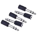 6.35mm to 3.5mm Adapter (5 Pieces) 6.35mm (1/4") Stereo Male to 3.5mm (1/8") Stereo Female Audio Adapter – TRS Jack Converter for Headphones, Mixers, Amps, and Audio Devices
