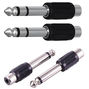 635mm mono male to rca female adapter 2 pieces amp 2 x 635mm stereo male to rca female connectors 2 pieces