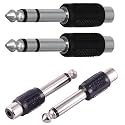 6.35mm Mono Male to RCA Female Adapter (2 Pieces) &amp; 2 x 6.35mm Stereo Male to RCA Female connectors (2 Pieces)