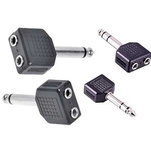 635mm mono plug to 2x35mm stereo jack adapter 2 pieces amp 635mm stereo plug to 2x35mm stereo jack adapter 2 pieces