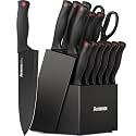 Astercook Knife Set for Kitchen with Block and Sharpener 15pcs German