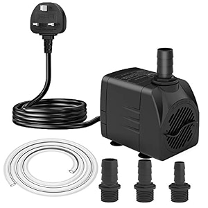 knifel submersible pump 1500lh 25w dry burning protection with ultra quiet design 2m high lift for fountains hydroponics ponds aquariums amp more black