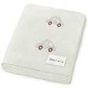 Knit Baby Blanket for Girls and Boys 100% Cotton Buttery Soft Cozy Receiving Swaddle Stroller Blanket for Shower Gift Registry for Newborns, Infants, Toddlers (Cars - Cream)