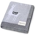 Knit Baby Swaddle Blanket - 100% Luxury Cotton Soft Cozy Receiving Swaddle Crib Stroller Blanket for Shower Gift Registry for Newborns, Infants, Toddlers (Llama - Grey)