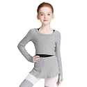 Knit Crop Dance Sweater for Girls, Ballet Skirts with Shorts Warm up