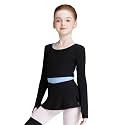 Knit Crop Dance Sweater for Girls, Ballet Skirts with Shorts Warm up