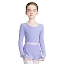 Knit Crop Dance Sweater for Girls, Ballet Skirts with Shorts Warm up