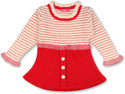 Knitco Woven Round Neck Casual Girls Green Sweater