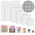 Knitgrip 10 Pcs 13 Mesh Needlepoint Canvas, 6 Square Sizes