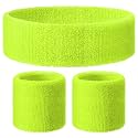 Knitgrip 3 Pack Neon Sweatbands Set Headband Wristband