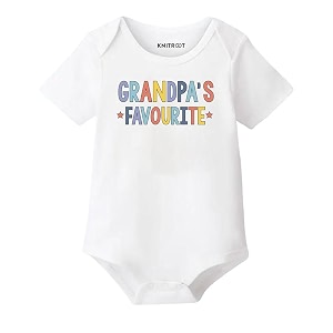 knitroot grandparent family special onesies unisex baby kids 100 cotton envelope neck half sleeve romper bodysuit sleepsuit grandpa39s favourite infant cloths for boys amp girls