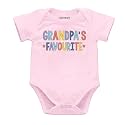 KNITROOT Grandparent Family Special Onesies, Unisex Baby Kids 100% Cotton Envelope Neck Half Sleeve Romper, Bodysuit, Sleepsuit, Grandpa's Favourite, Infant Cloths for Boys &amp; Girls