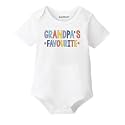 KNITROOT Grandparent Family Special Onesies, Unisex Baby Kids 100% Cotton Envelope Neck Half Sleeve Romper, Bodysuit, Sleepsuit, Grandpa's Favourite, Infant Cloths for Boys & Girls