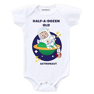 KNITROOT Half Birthday Special Newborn Baby White