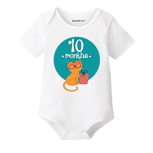 KNITROOT Monthly Birthday Special Unisex Baby Romper