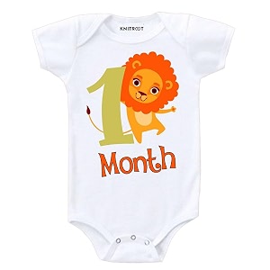 KNITROOT Monthly Birthday Special Unisex Baby Romper