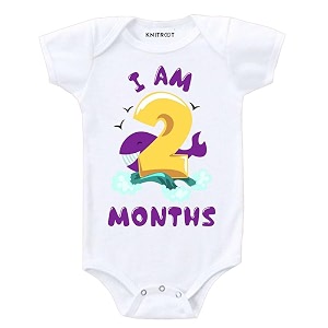 KNITROOT Monthly Birthday Special Unisex Baby Romper