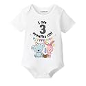 KNITROOT Monthly Birthday Special Unisex Baby Romper
