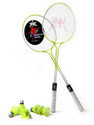 KNK Badminton Racket Set of 2 Multicolour Double Shaft Badminton Kit