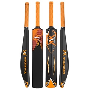 knk heavy duty plastic cricket batfull size 34 x 45inches premium bat for all age groups  kidsboysgirlsadults orange