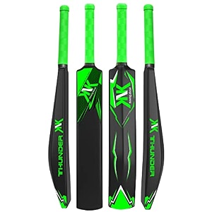 knk thunder cricket batexcellent hard plastic bat3434 length full size with short handle with ball for all age group