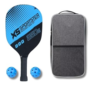 knk pickleball paddle set - wood fiber paddle 2 outdoor balls protective cover sportster blue