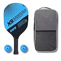 KNK Pickleball Paddle Set - Wood Fiber Paddle, 2 Outdoor Balls, Protective Cover (Sportster Blue)