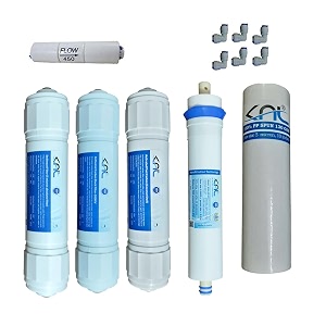 knl nf50 nf service kit nf50 membrane 100 gpd sediment activated block carbon pre activated post carbon spun 130 gsm 6 elbows amp fr 450 for input tds range 300-450 ppm