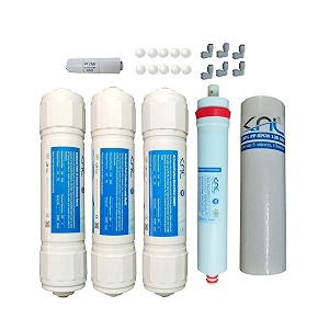 knl nf70 nf service kit for ro water filter nf70 membrane sediment activated block carbon post carbon spun fr 450 amp 10 pcs antiscallant balls suitable for input tds 500-850 ppm
