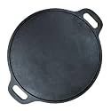 KNOBON dosa pan Cast Iron Flat Dosa/Roti/fcast Iron Full Size dosa Tawa Pan with 2 Side Handle, Dosa Kallu, Iron Tawa Big Size Non-Toxic Cookware| Gas and Induction Compatible | 30 cm