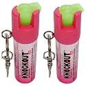 KNOCKOUT Self Defence Pepper Spray with Keychain Glow-in-Dark Trigger for Women Safety | Pocket Size | 10ft Range | 25+ Bursts | Tested by Shriram Institute for Industrial Research | Pack of 2