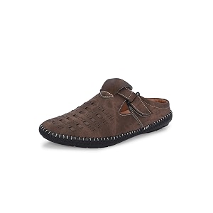 knoos back open faux leather clogs backless sandals for men