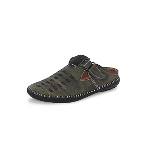 knoos back open faux leather clogs backless sandals for men