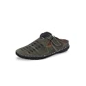 KNOOS Back Open Faux Leather Clogs Backless Sandals for Men