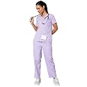 Knya Scrub Suit for Women | 10 Pocket | V Neck Top &amp; Bottom Set | Short Sleeves | Lightweight &amp; Breathable | Hospital Clinic &amp; OT Wear | Medical Uniform | Scrubs for Female Doctors Nurses &amp; Dentists