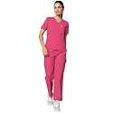 Knya Scrub Suit for Women | 10 Pocket | V Neck Top &amp; Bottom Set | Short Sleeves | Lightweight &amp; Breathable | Hospital Clinic &amp; OT Wear | Medical Uniform | Scrubs for Female Doctors Nurses &amp; Dentists