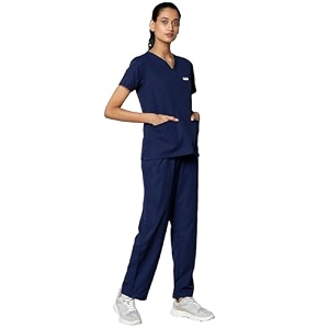 knya scrub suit for women  10 pocket  v neck top amp bottom set  short sleeves  lightweight amp breathable  hospital clinic amp ot wear  medical uniform  scrubs for female doctors nurses amp dentists
