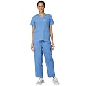 Knya Scrub Suit for Women | 10 Pocket | V Neck Top &amp; Bottom Set | Short Sleeves | Lightweight &amp; Breathable | Hospital Clinic &amp; OT Wear | Medical Uniform | Scrubs for Female Doctors Nurses &amp; Dentists