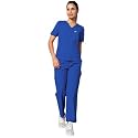 Knya Scrub Suit for Women | 10 Pocket | V Neck Top &amp; Bottom Set | Short Sleeves | Lightweight &amp; Breathable | Hospital Clinic &amp; OT Wear | Medical Uniform | Scrubs for Female Doctors Nurses &amp; Dentists